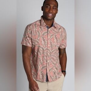 Jach's New York Men's Size Large Stretch Short Sleeve Button Down Shirt